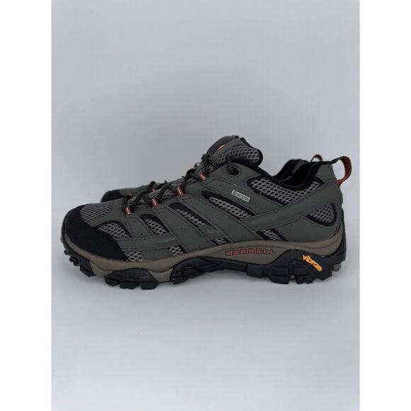Merrell Hiking Shoes Gray Moab 2 GTX Vibram Goretex Leather J06039 Men’s Size 12 - Picture 1 of 12